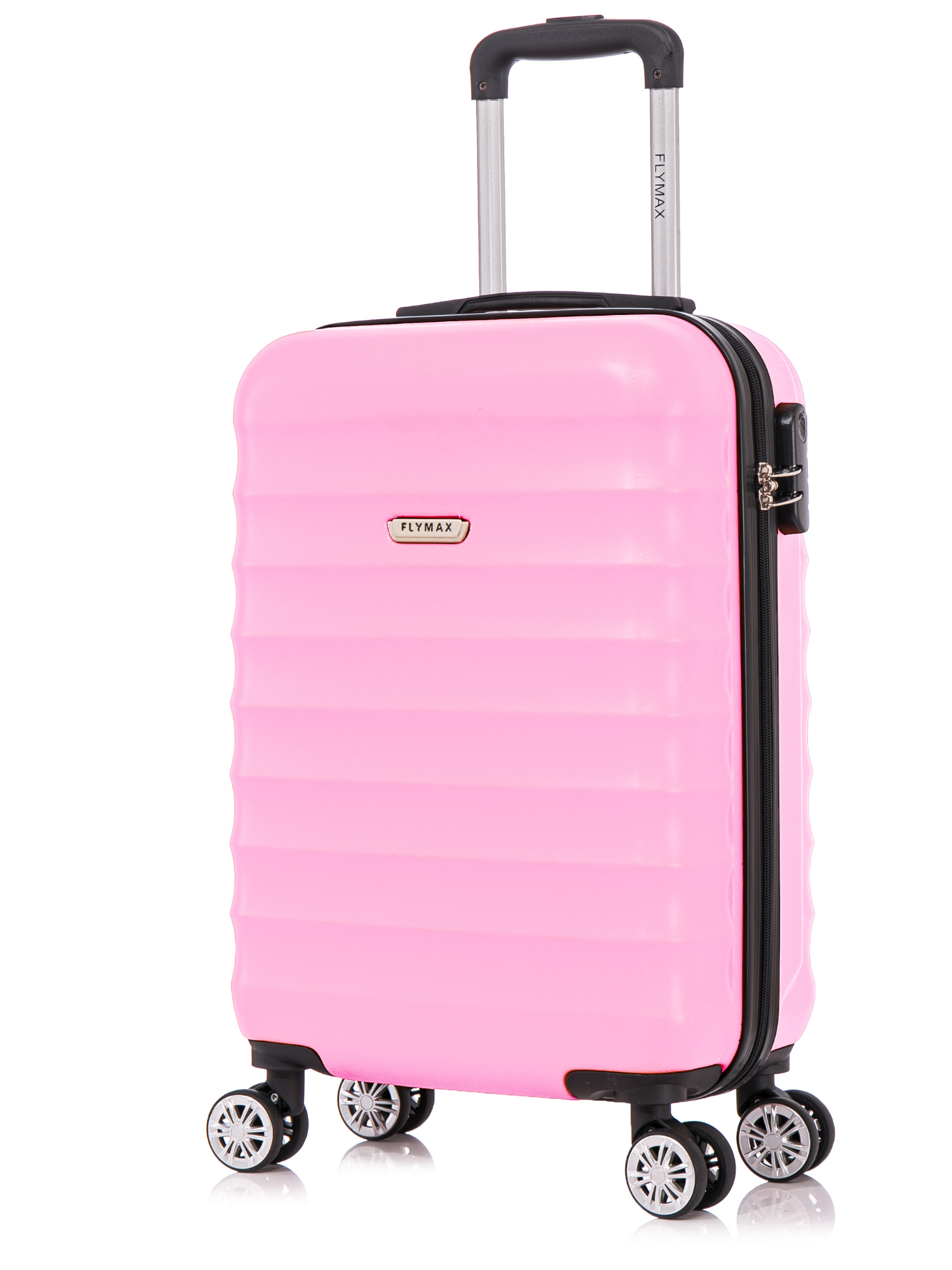 Flymax Lisbon Explorer Hard Shell Cabin Suitcase in pink