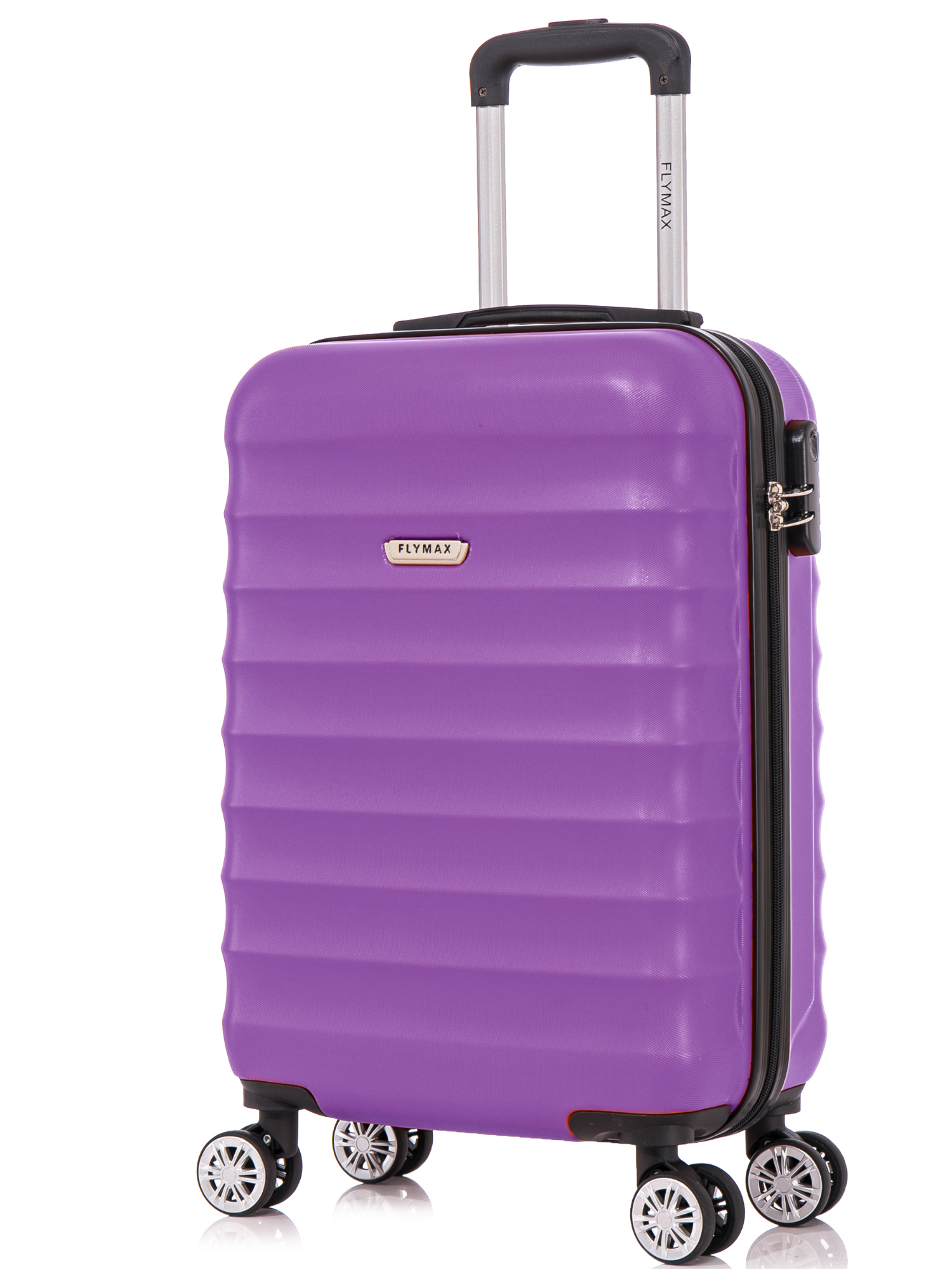 Flymax Lisbon Explorer Hard Shell Cabin Suitcase in purple