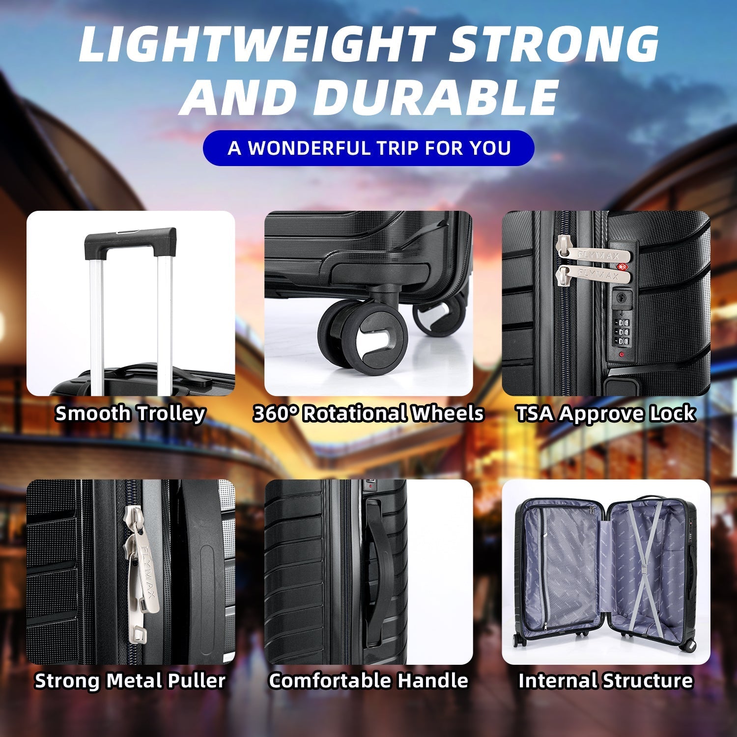 Large Lightweight premium Suitcase high quality materials