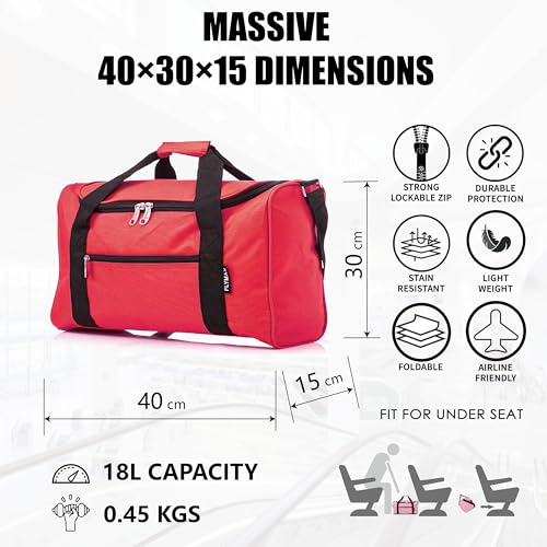 Flymax 40x30x15 Cabin Duffle Bag - Underseat Carry On Hand Luggage