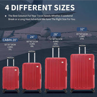 Flymax Hardshell Suitcase Range in Multiple Sizes: 32-Inch, 29-Inch, 25-Inch, and 20-Inch Cabin Size