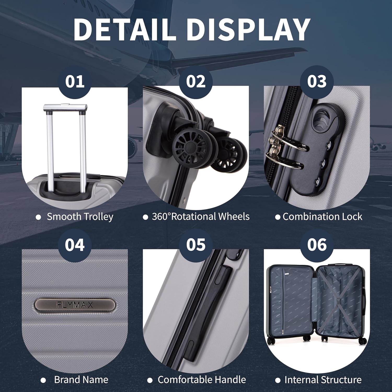 Flymax 4 Wheel Hardshell Suitcases London Legacy