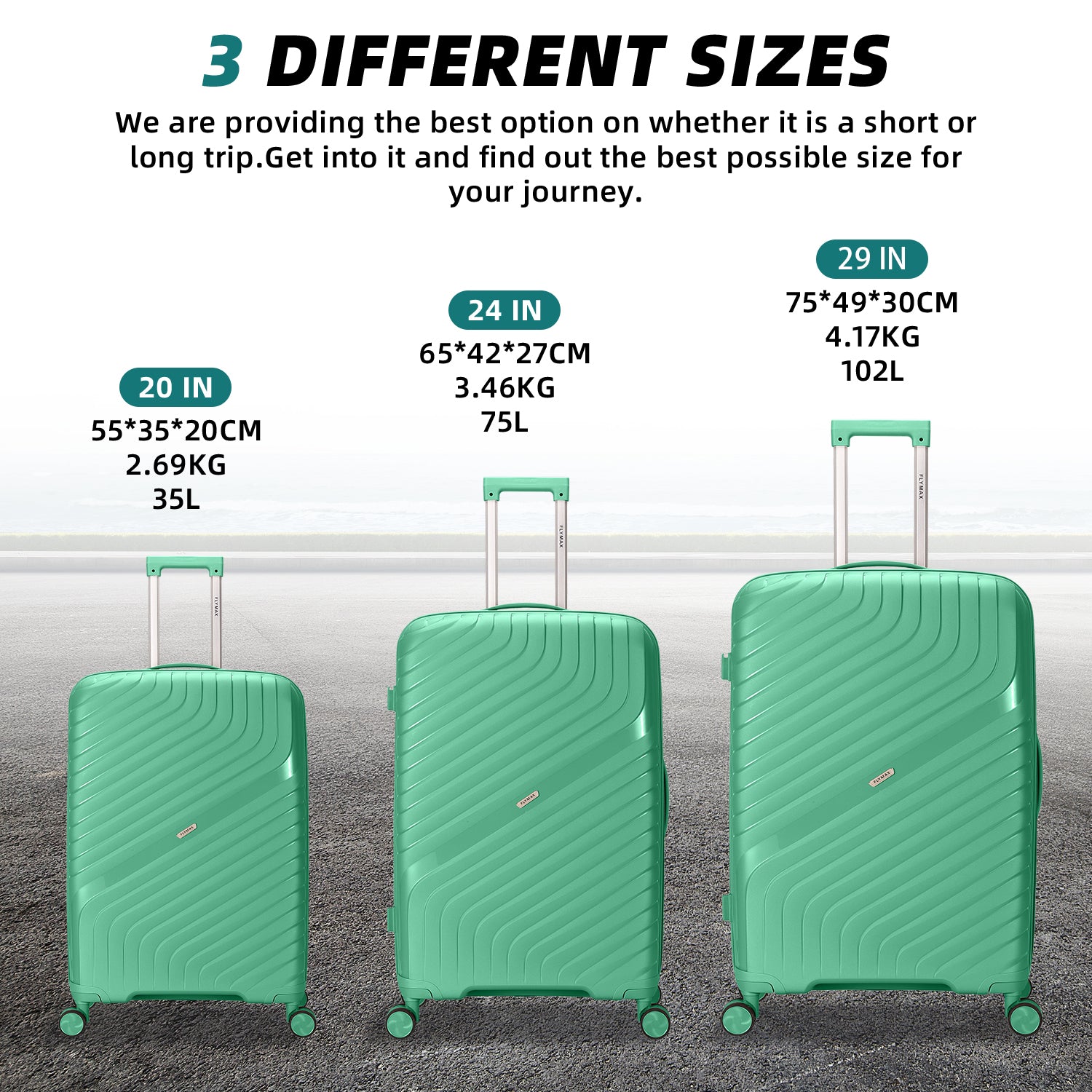 Premium Lightweight Suitcase available in different sizes