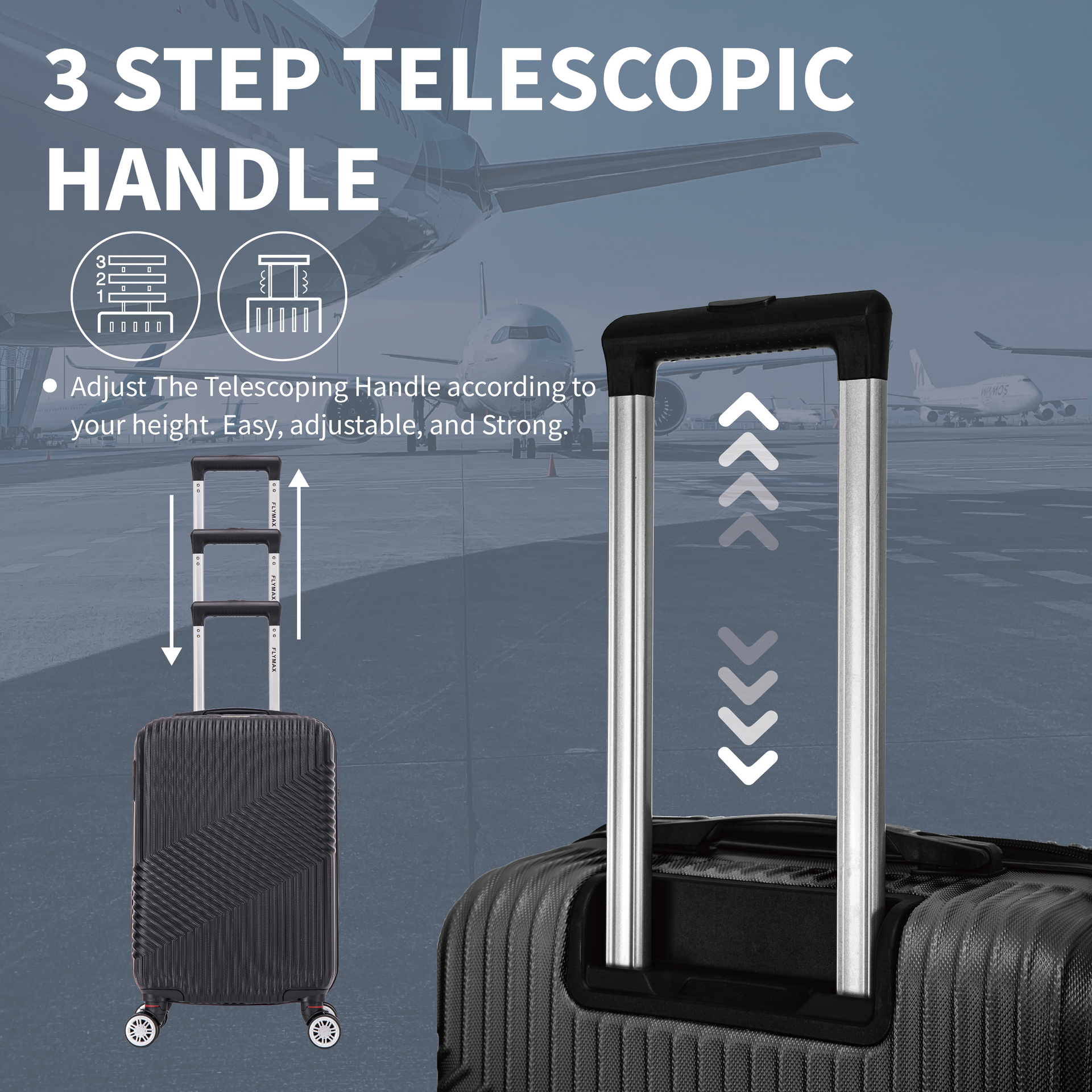 Flymax 4 Wheel HardShell Suitcases 6048