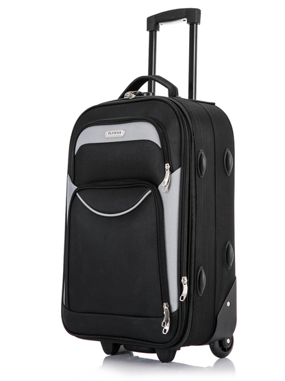 Flymax Vienna Voyager 20 inch lightweight cabin suitcase in black