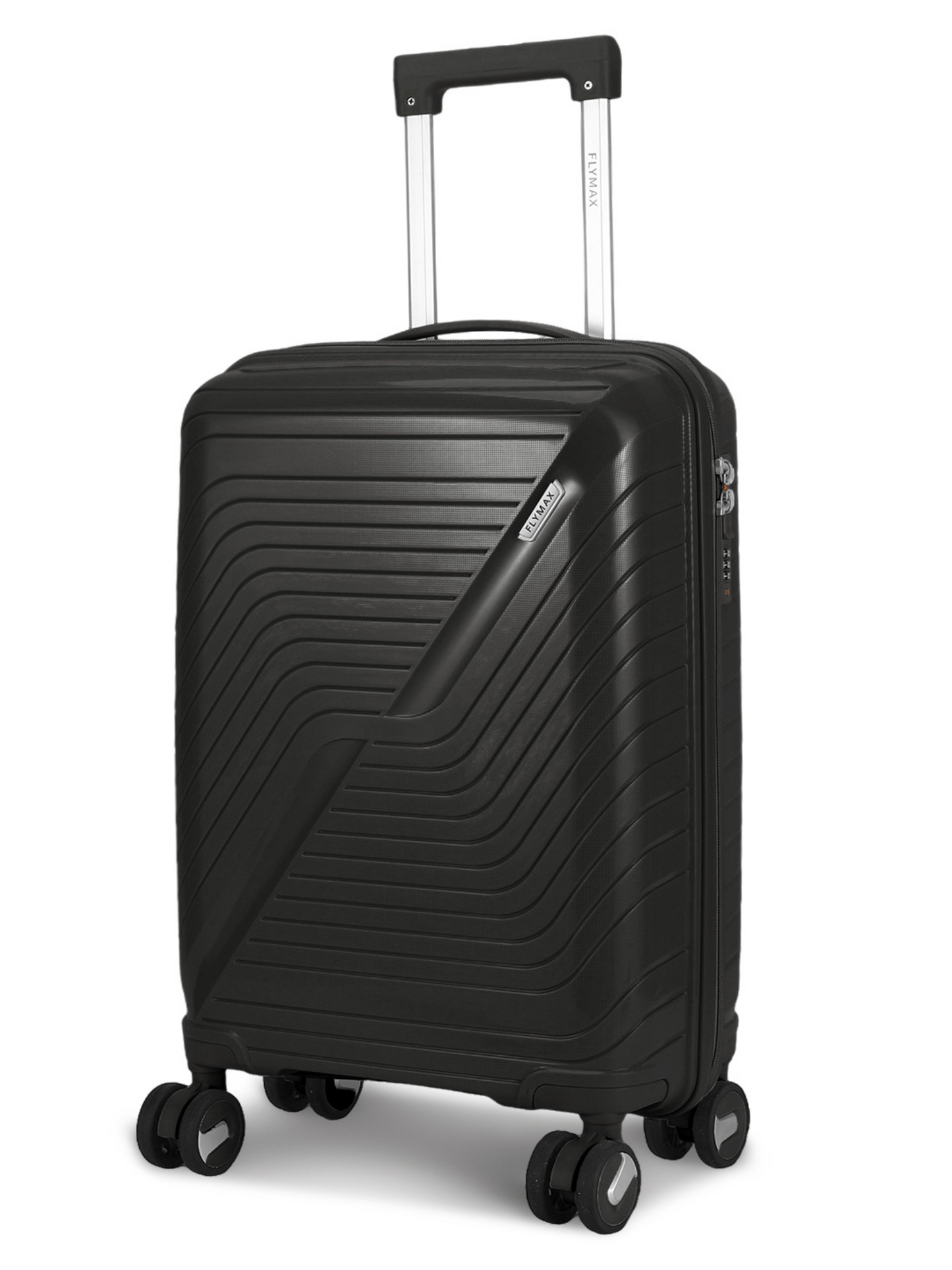 Flymax Dubai Volt premium carry on suitcase in a stylish black