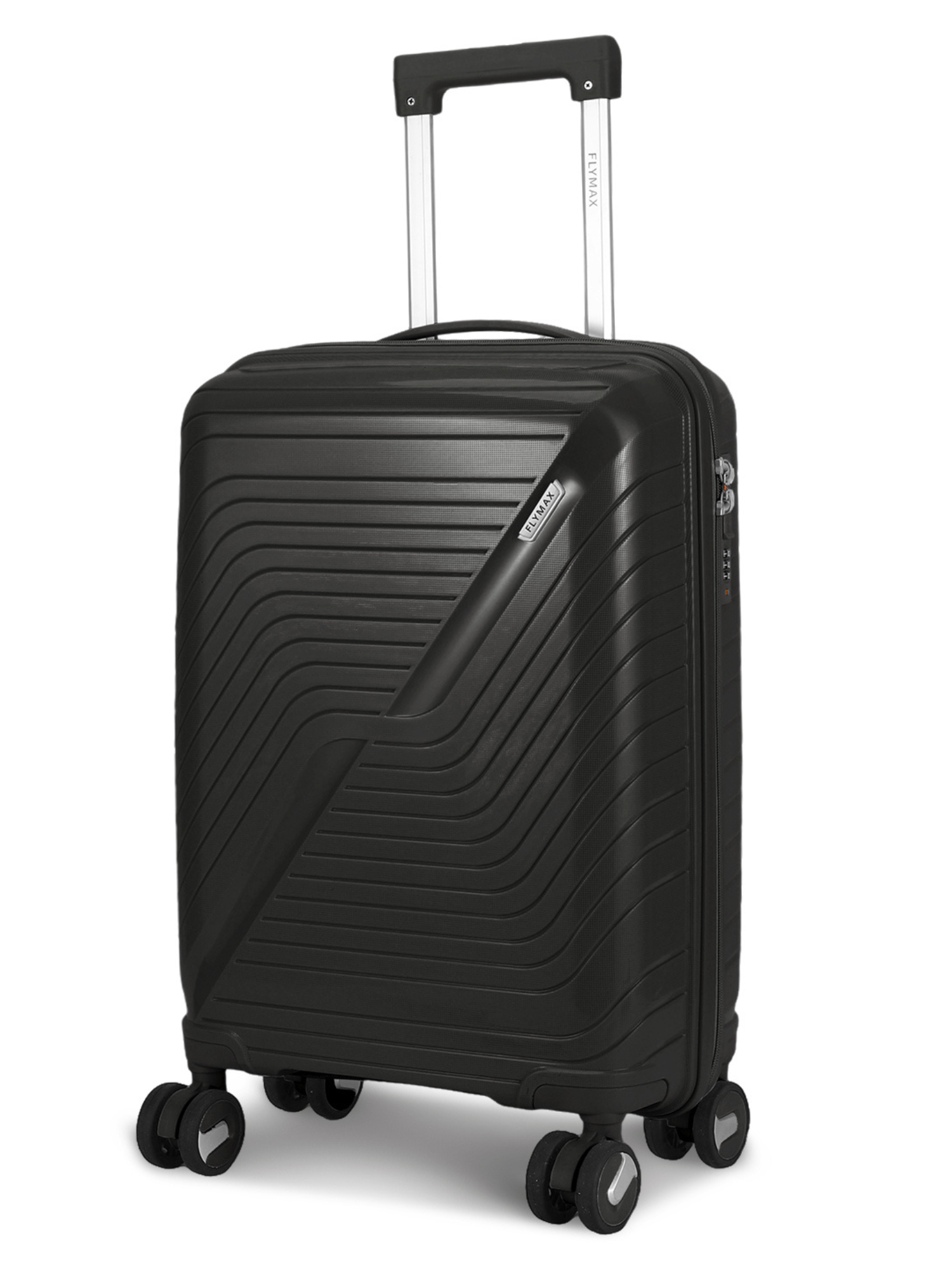Flymax Dubai Volt premium carry on suitcase in a stylish black