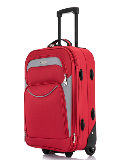 Flymax Vienna Voyager 20 inch lightweight cabin suitcase in red