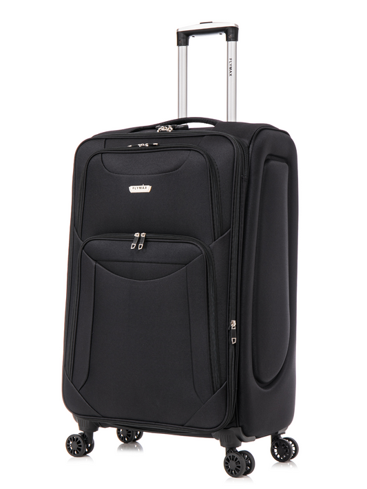 Flymax Barcelona Breeze Medium Soft Shell Suitcase in black