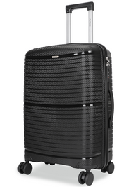 MEDIUM BLACK HARDSHELL 4 WHEEL SUITCASE 