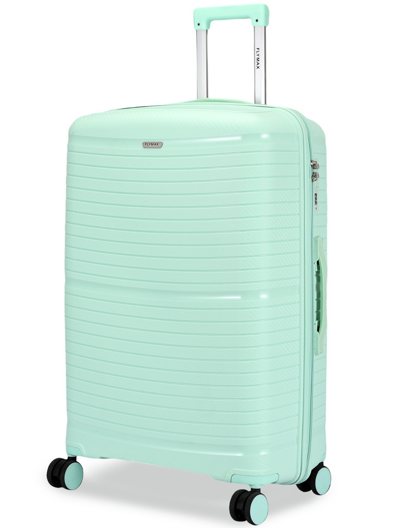 MEDIUM LIGHT GREEN HARDSHELL 4 WHEEL SUITCASE 