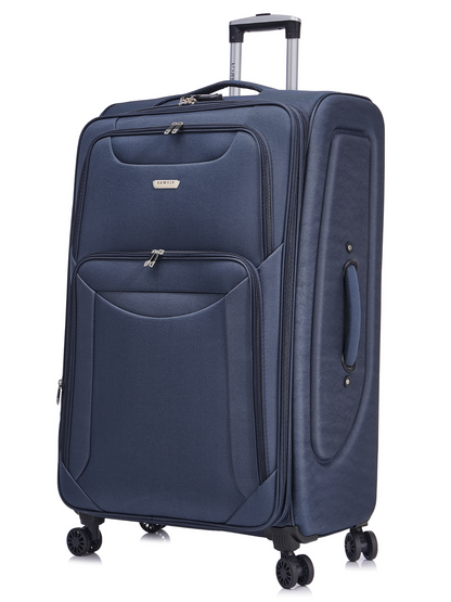 Flymax Barcelona Breeze lightweight soft-shell suitcase in navy