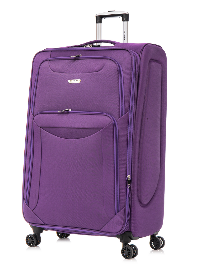 Flymax Barcelona Breeze Medium Soft Shell Suitcase in purple