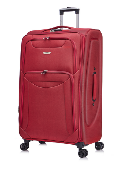Flymax Barcelona Breeze lightweight soft-shell suitcase in red
