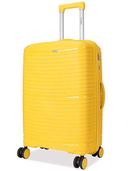 MEDIUM YELLOW HARDSHELL 4 WHEEL SUITCASE 