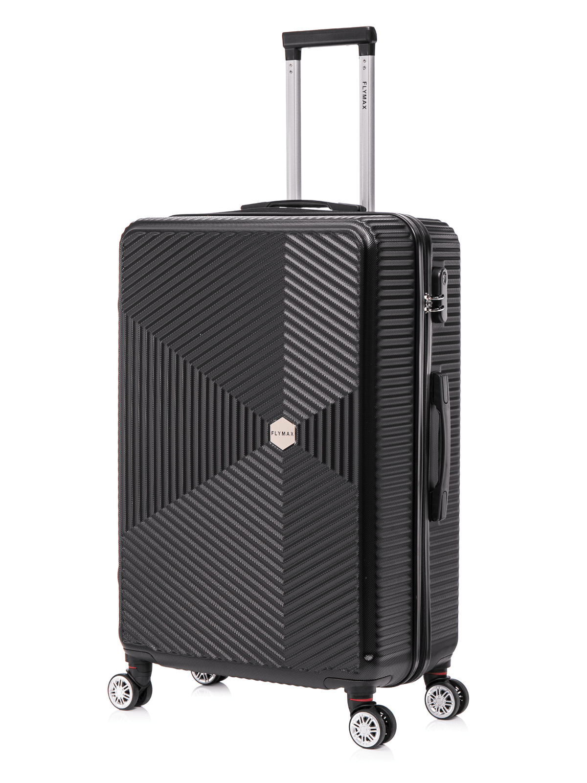  Flymax ParisFlex Stylish Medium Hard Shell Suitcasel Suitcase in a sleek black