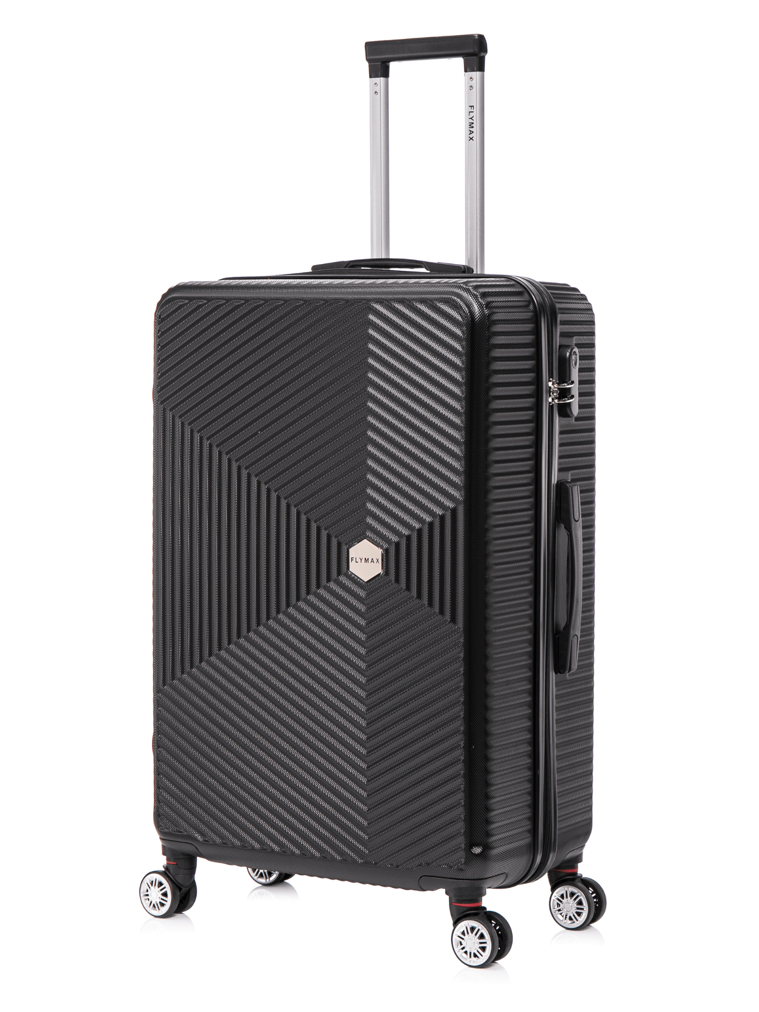  Flymax ParisFlex Stylish Medium Hard Shell Suitcasel Suitcase in a sleek black