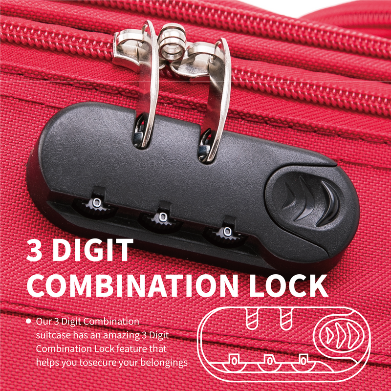 Nairobi Navigator Large Soft Shell Suitcase 3 digit code