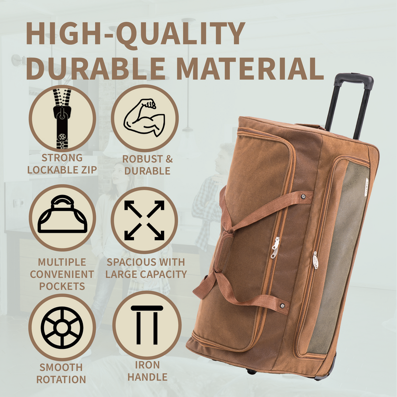 Sydney Stroller 30" Large Lightweight Travel wheeled Bag - 100L Capacity, Durable Faux Leather Baggage