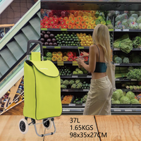 Lightweight Shopping Trolley Large Grocery Cart Basket on 2 Wheels