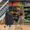 Women shopping with the Shopalong lightweight trolley – convenient and practical urban shopping solution.