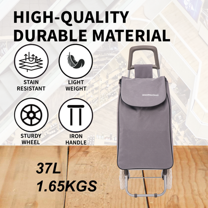 Lightweight Shopping Trolley Large Grocery Cart Basket on 2 Wheels