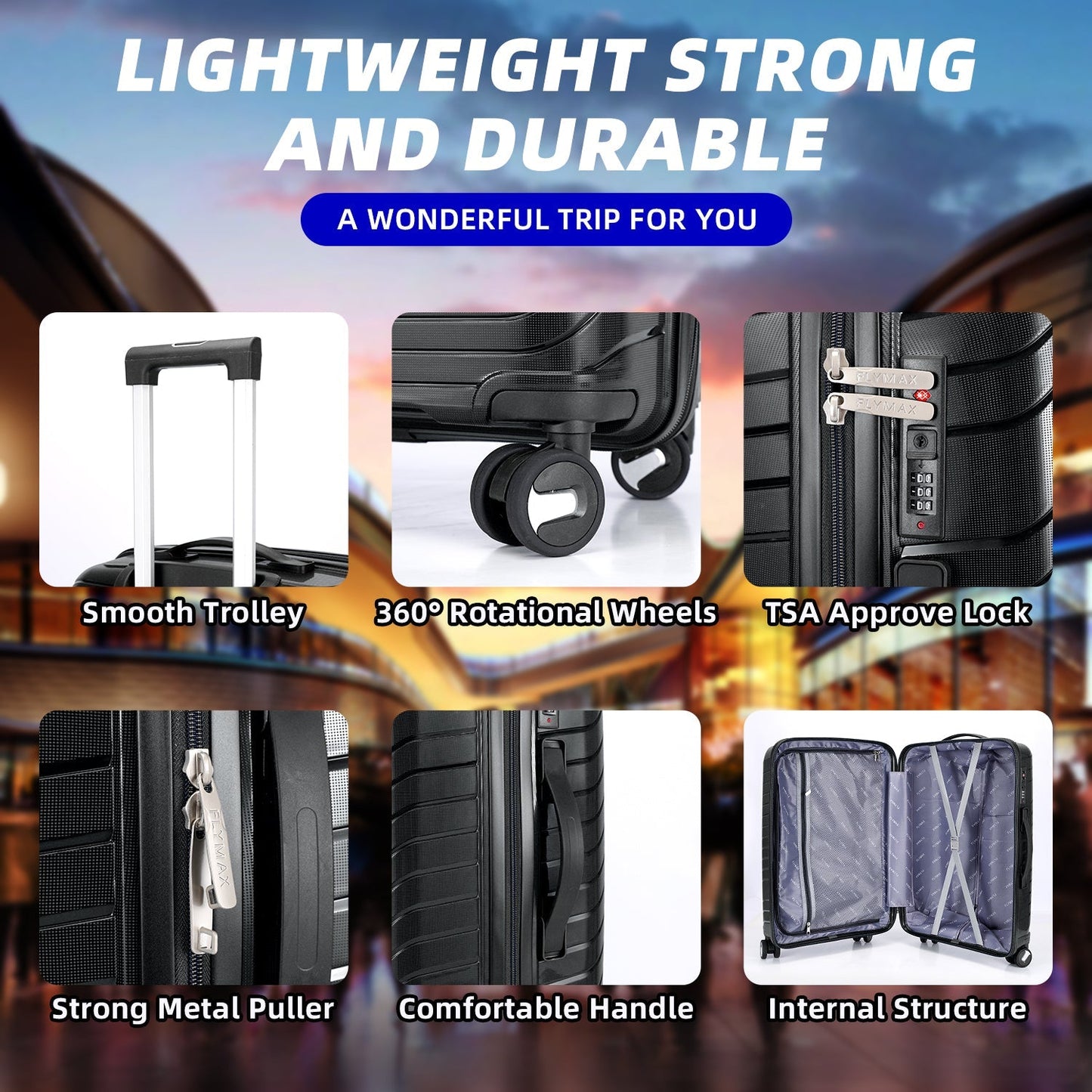 Large Lightweight premium Suitcase high quality materials