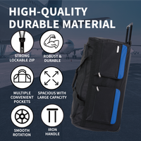 Flymax 28" Medium Suitcase Lightweight Wheeled Duffle Bag Holdall Luggage Travel Bag 2.55kg 89L Blue