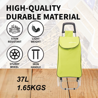 Lightweight Shopping Trolley Large Grocery Cart Basket on 2 Wheels