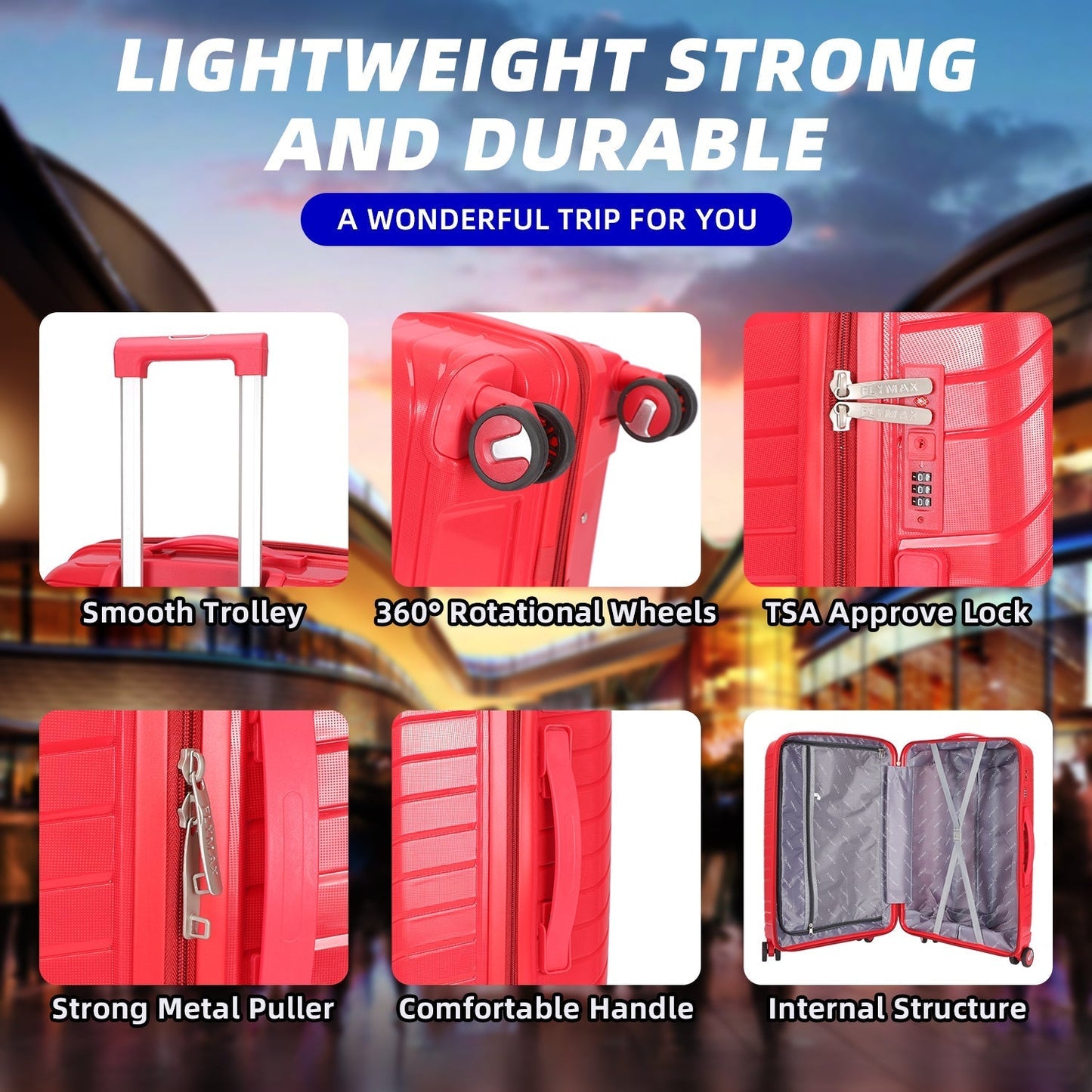 Flymax Dubai Volt premium carry on suitcase hight quality materials