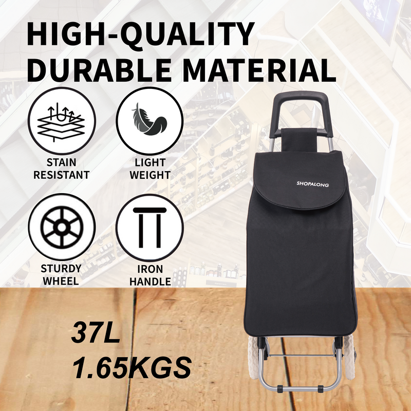 Shopalong Lightweight Shopping Trolley – durable 2-wheel grocery cart for easy urban shopping."