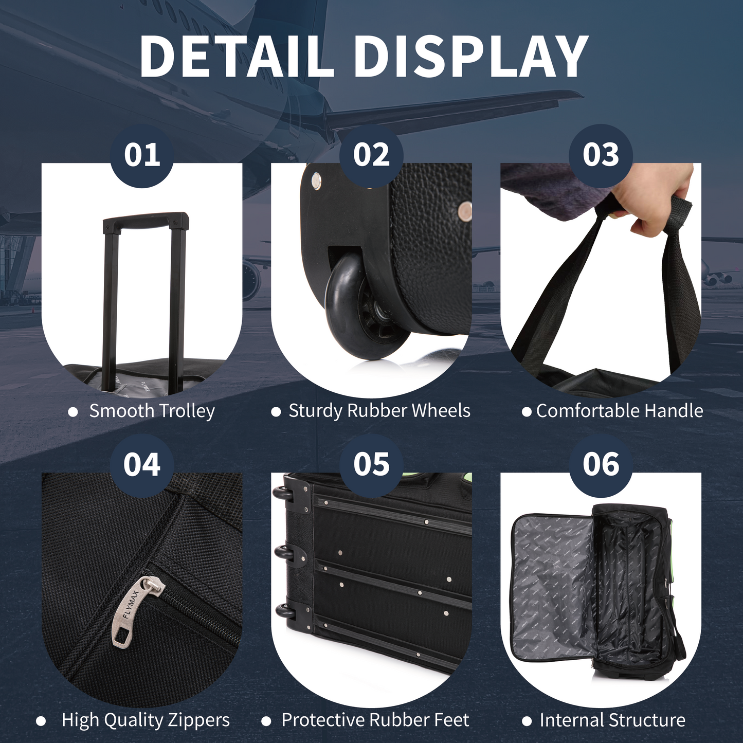 28" Medium Lightweight Wheeled bag Displaying the spacious interior with multiple compartments and and high quality materials