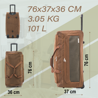 Sydney Stroller 30" Large Lightweight Travel wheeled Bag - 100L Capacity, Durable Faux Leather Baggage