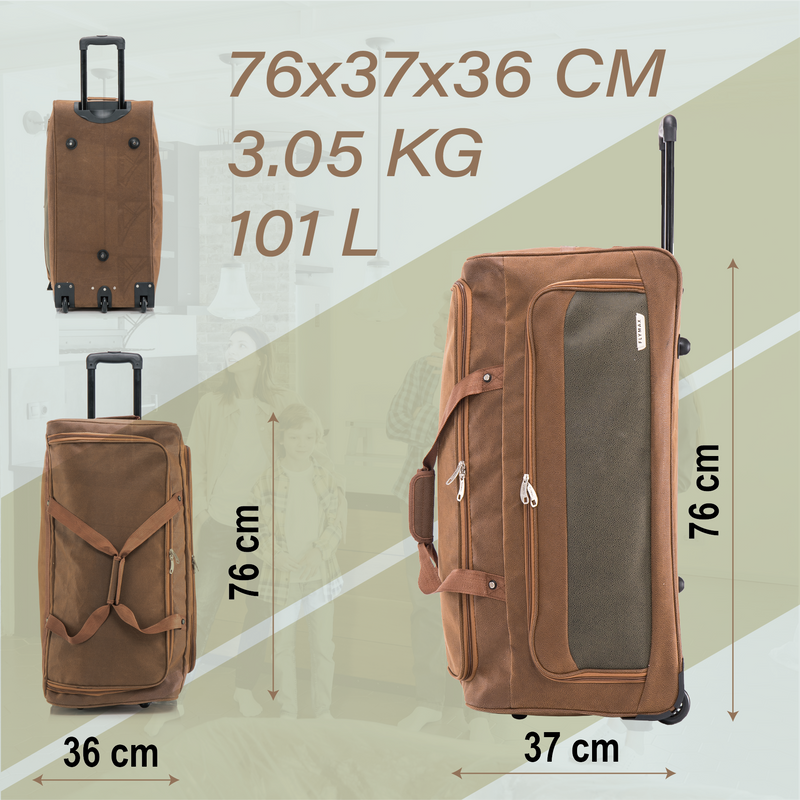 Sydney Stroller 30" Large Lightweight Travel wheeled Bag - 100L Capacity, Durable Faux Leather Baggage