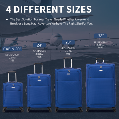 Flymax Canada Explorer Medium Suitcase – Lightweight 4-Wheel Spinner with TSA Lock