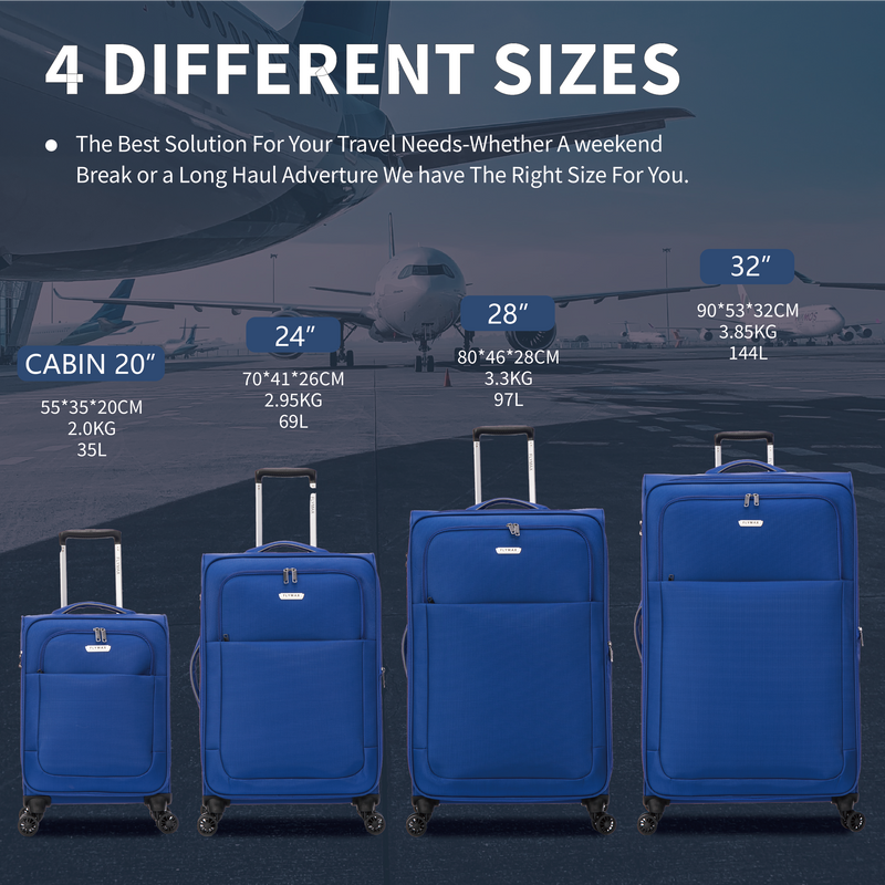 Flymax Canada Explorer Medium Suitcase – Lightweight 4-Wheel Spinner with TSA Lock
