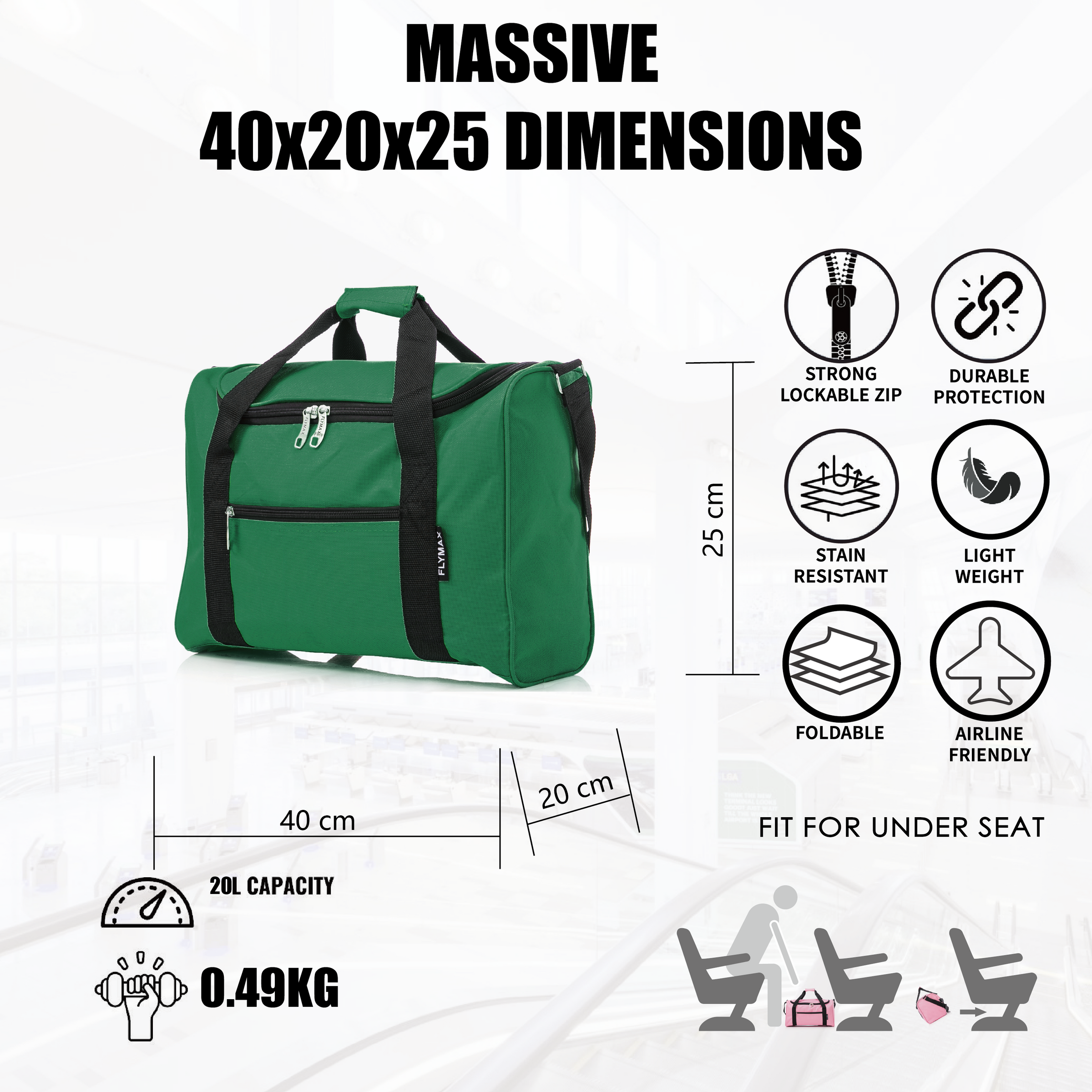 Hand luggage 40x20x25 on sale