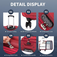 Flymax Barcelona Breeze - 4 Wheel Lightweight softshell suitcase