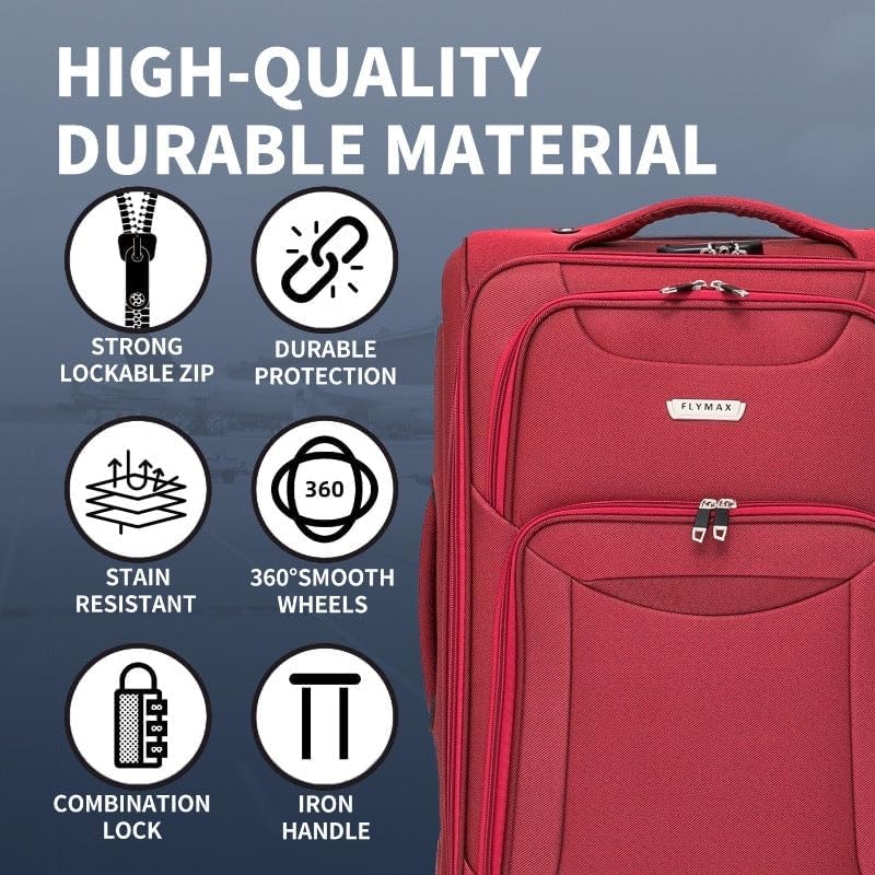 Flymax Barcelona Breeze - 4 Wheel Lightweight softshell suitcase