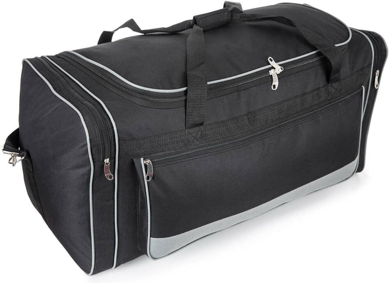 32" Large Holdall Duffle Bag Lightweight Travel Duffel with Strong Zippers & Foldable Luggage Blue 100 Litre