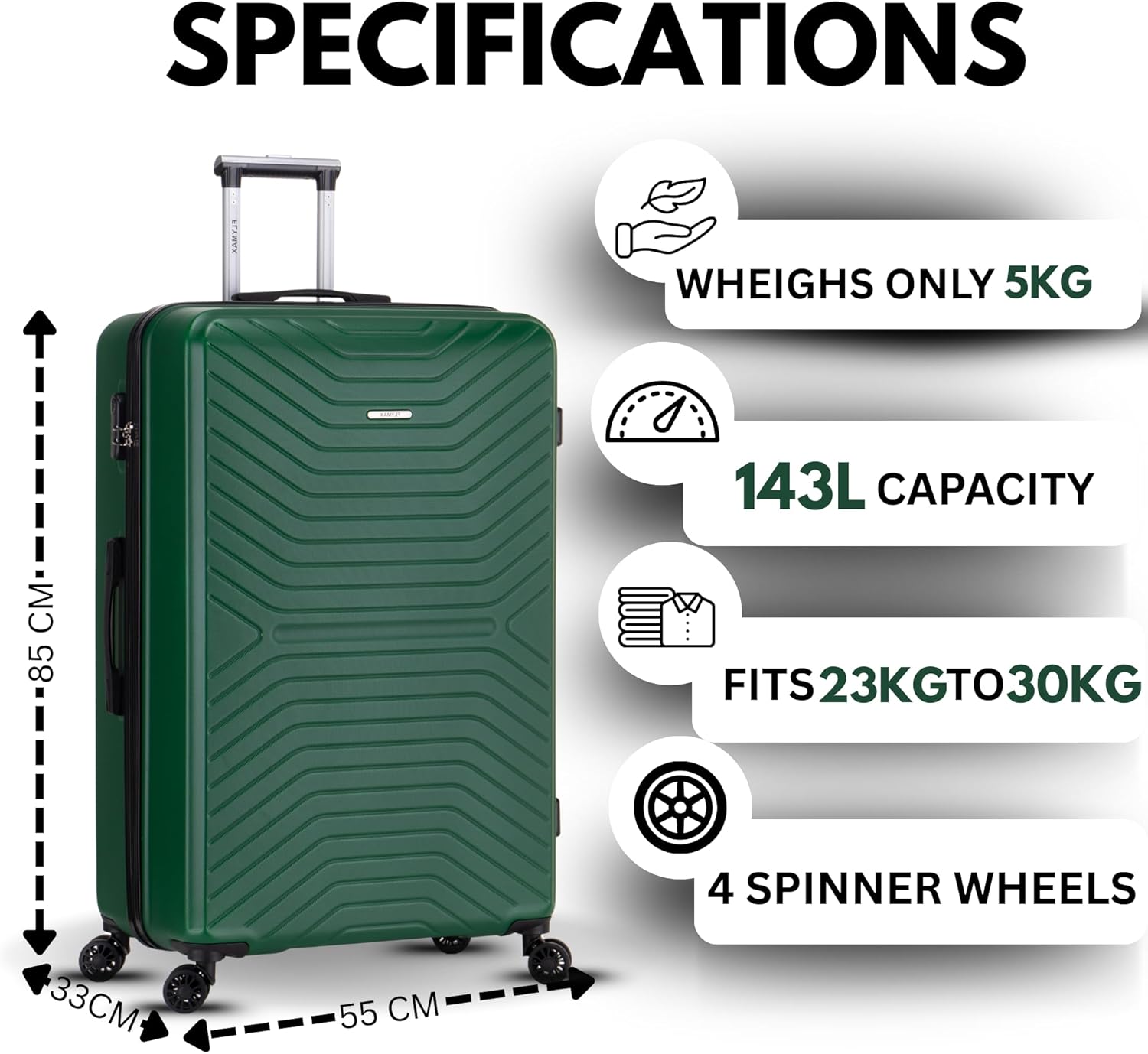 Flymax London Legacy 29-Inch Large Suitcase | 100L Lightweight