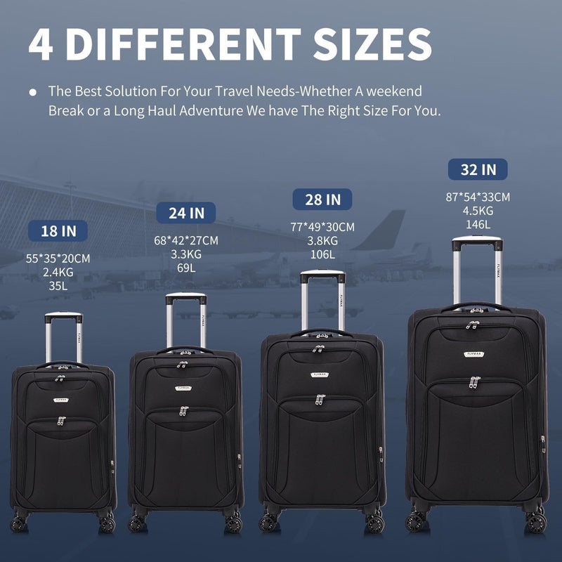 Flymax Barcelona Breeze - 4 Wheel Lightweight softshell suitcase