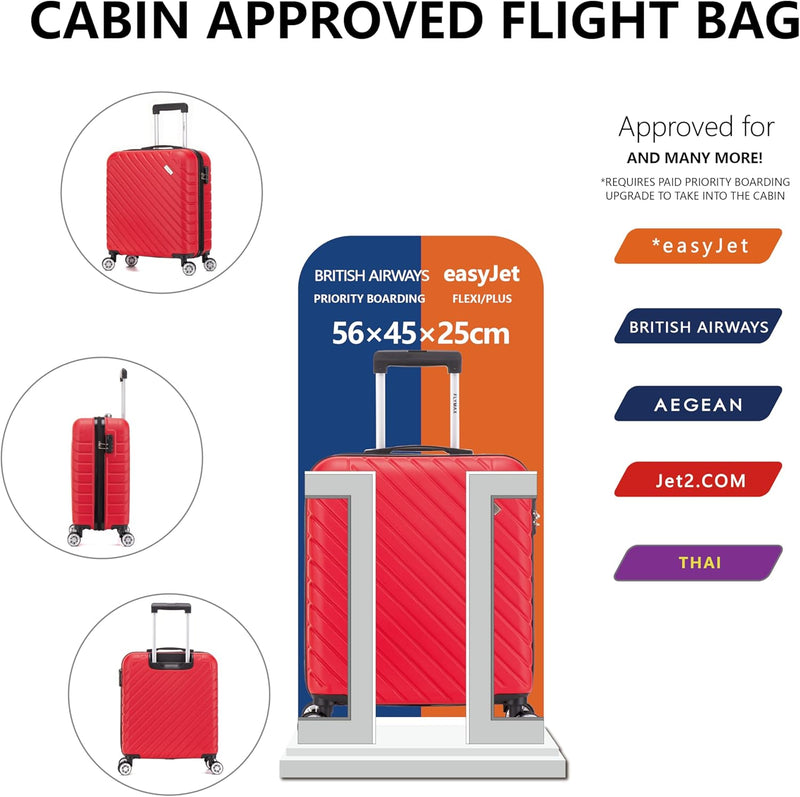 Flymax Seoul Defender 56X45X25 Lighweight Easyjet Cabin Suitcase.