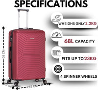 Flymax London Legacy 24-Inch Medium Suitcase – Spacious and Durable Travel Luggage
