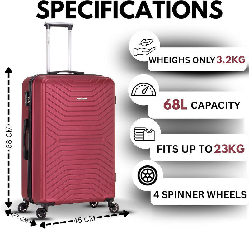 Flymax London Legacy 24-Inch Medium Suitcase – Spacious and Durable Travel Luggage