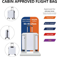 Flymax Mumbai Fortress 56X45X25 Lighweight Easyjet Cabin Suitcase.