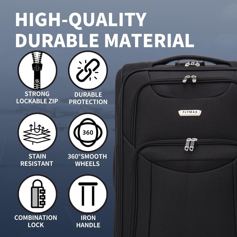 FLYMAX 32" Extra Large Super Lightweight 4 Wheel Suitcase Luggage Expandable with Wheels