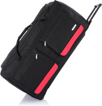 FLYMAX 32" Large Suitcase Lightweight Wheeled Duffle Bag Holdall Luggage Travel Bag 3kg 114L Black