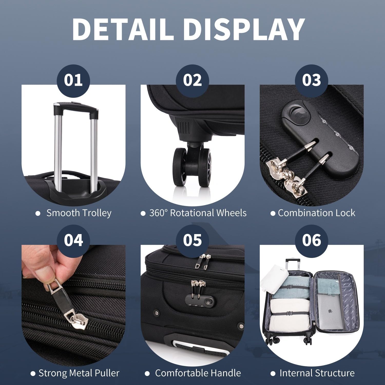 Flymax Barcelona Breeze lightweight soft-shell suitcase features