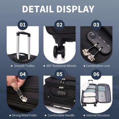 Flymax Barcelona Breeze lightweight soft-shell suitcase features